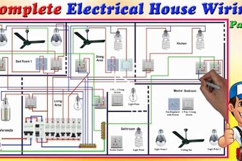 Complete Electrical House Wiring / Single Phase Full House Wiring Diagram /- Part 1