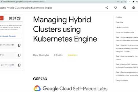 Managing Hybrid Clusters using Kubernetes Engine || #qwiklabs || #GSP783